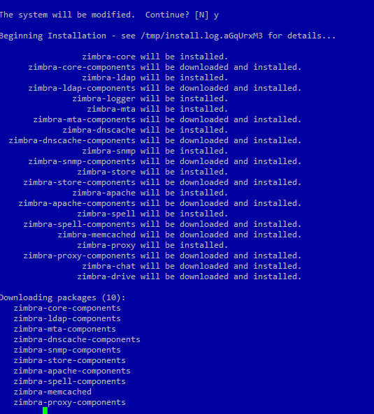 zimbra mail on centos