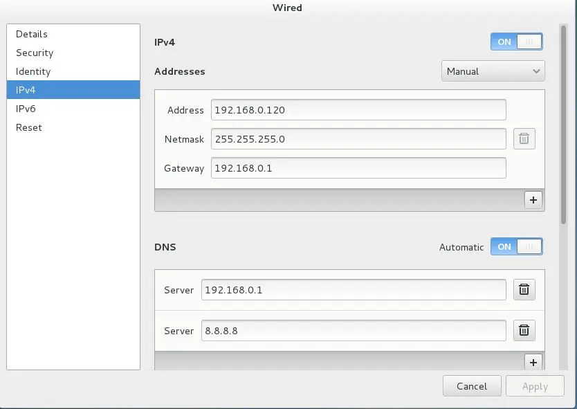 configure ip address linux