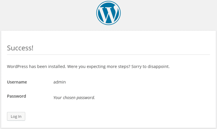 wordpress installation