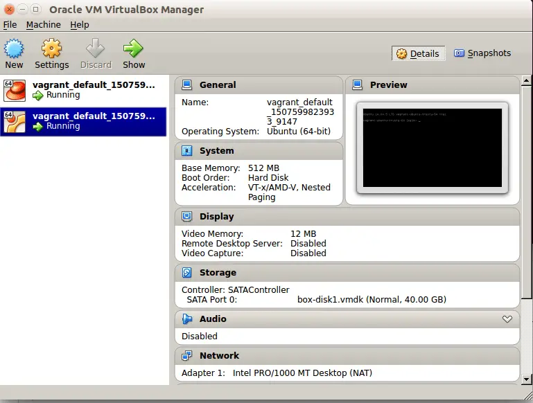 vagrant virtualbox provider