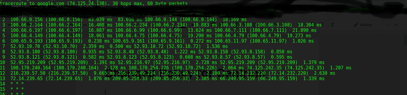 Traceroute command in Linux