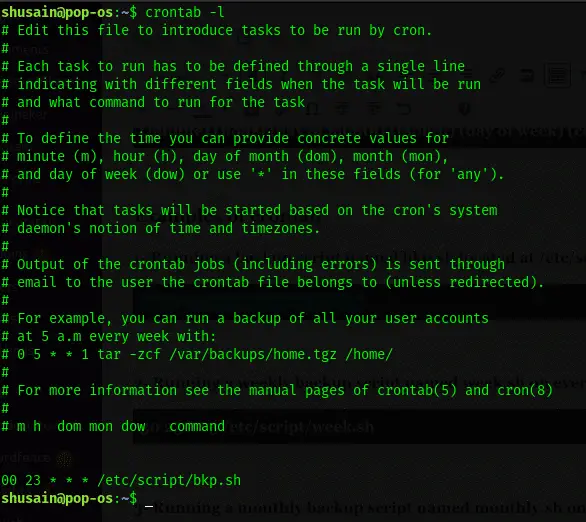 schedule cron jobs in linux