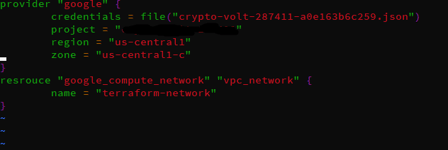 terraform for google cloud