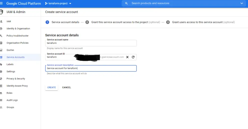 terraform for google cloud